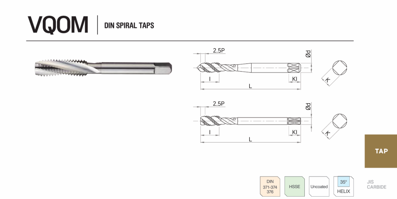 Mũi taro M5x0.8 HSSE WIDIN